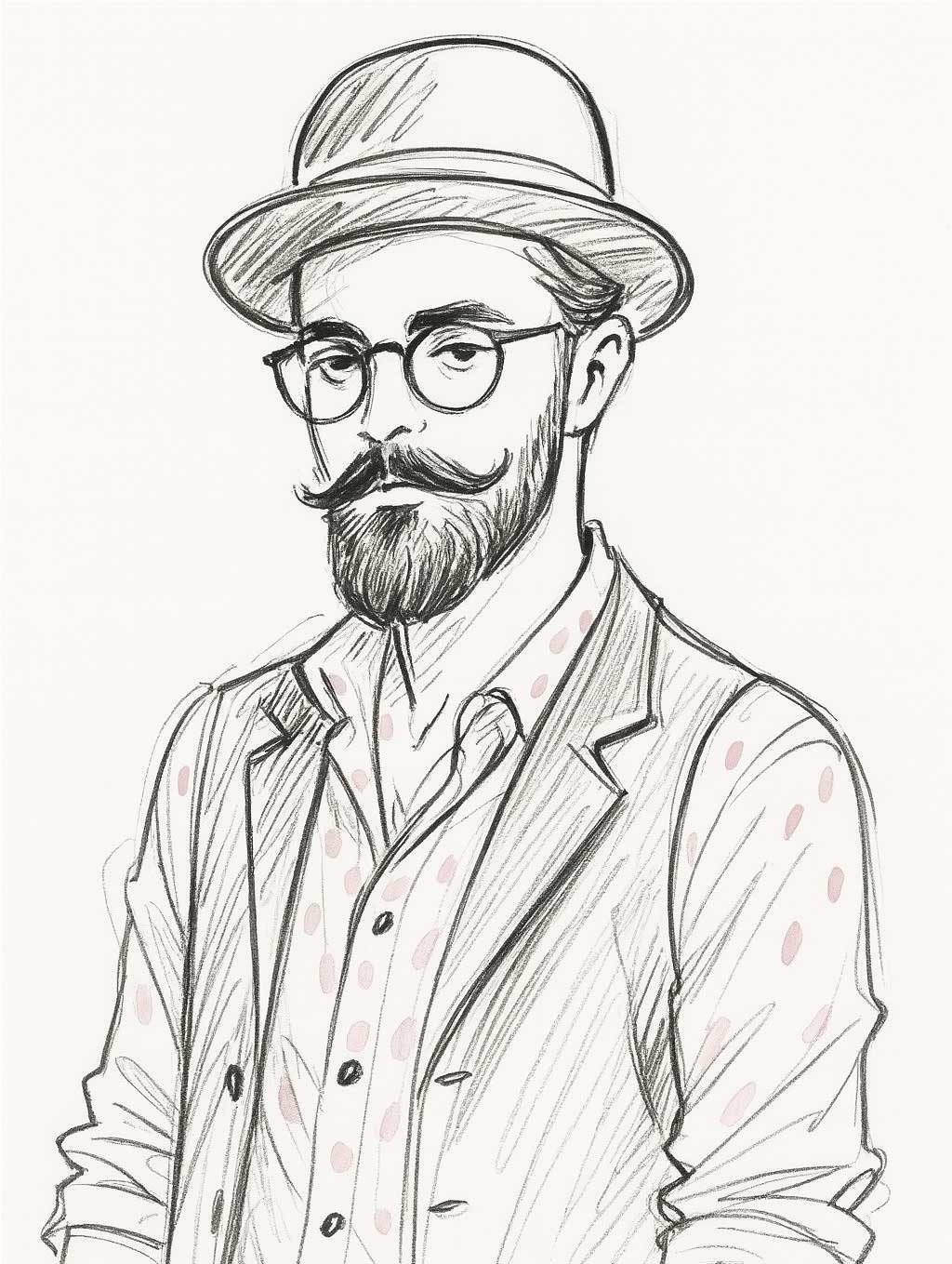 Ein Mann mit kantigem Gesicht (markantes Kinn) trägt einen Bowler