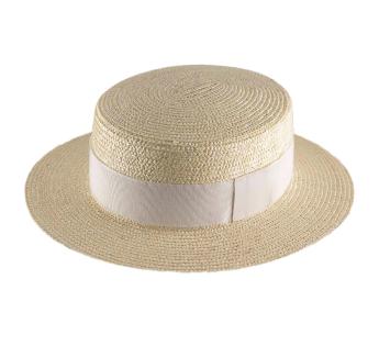 Chapeau canotier paille fine Canotier Luxe